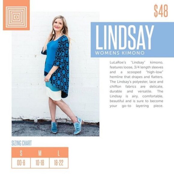 LuLaRoe Geometric Print Lindsay Kimono - Picture 8 of 8
